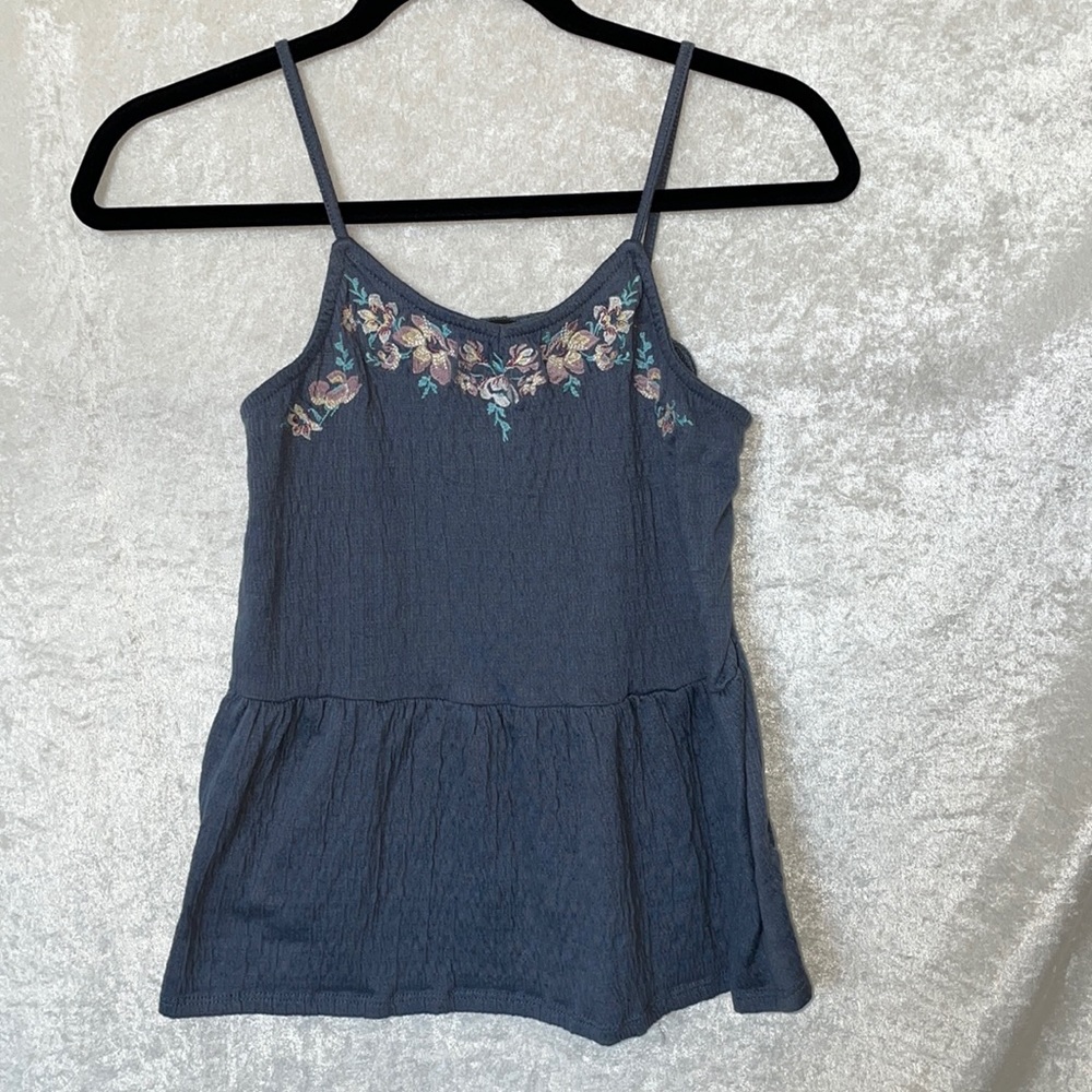 Spaghetti strap embroidered top